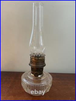 Vintage Aladdin Model 23 Clear Lincoln Drape Kerosene Oil Lamp with Chimney