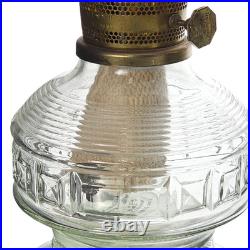 Vintage Aladdin Model 23 Glass Oil Lamps With Brass Burner & Chimney Pair