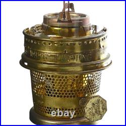 Vintage Aladdin Model 23 Glass Oil Lamps With Brass Burner & Chimney Pair