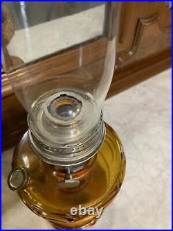 Vintage Aladdin Model 23 Kerosene Lamp Amber Glass