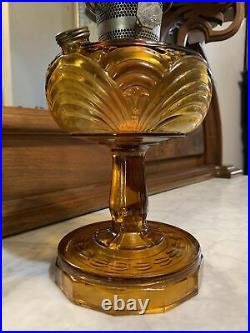 Vintage Aladdin Model 23 Kerosene Lamp Amber Glass