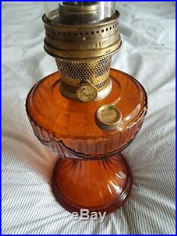 Vintage Aladdin Model 23 Kerosene Lamp with Mantle in Amber Color