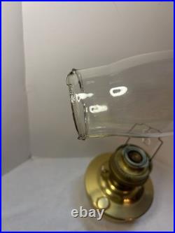 Vintage Aladdin Model 23 Polished Brass Mantle Oil Lamp with Original Logo Chimney