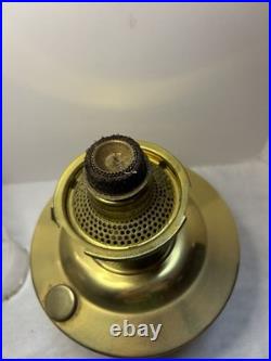 Vintage Aladdin Model 23 Polished Brass Mantle Oil Lamp with Original Logo Chimney
