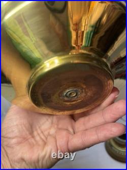Vintage Aladdin Model 23 Polished Brass Mantle Oil Lamp with Original Logo Chimney