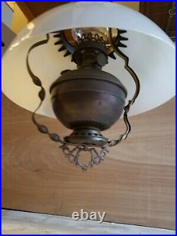 Vintage Aladdin Model #6 Hanging Electrified Kerosene Lamp Good Condition