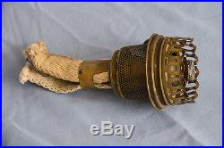 Vintage Aladdin Model 7 Satin Brass Model Kerosene Lamp with Chimney