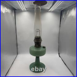 Vintage Aladdin Model B-86 Moonstone Diamond Quilted Jadeite Lamp Nickel Burner