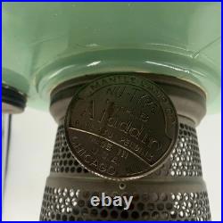 Vintage Aladdin Model B-86 Moonstone Diamond Quilted Jadeite Lamp Nickel Burner
