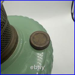 Vintage Aladdin Model B-86 Moonstone Diamond Quilted Jadeite Lamp Nickel Burner