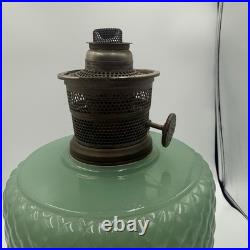 Vintage Aladdin Model B-86 Moonstone Diamond Quilted Jadeite Lamp Nickel Burner