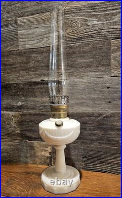 Vintage Aladdin Model B Alacite Lincoln Drape Milk Glass Kerosene Oil Lamp