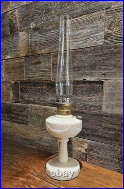 Vintage Aladdin Model B Alacite Lincoln Drape Milk Glass Kerosene Oil Lamp