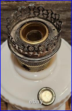Vintage Aladdin Model B Alacite Lincoln Drape Milk Glass Kerosene Oil Lamp
