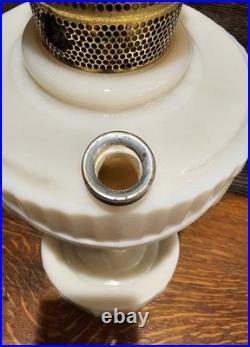 Vintage Aladdin Model B Alacite Lincoln Drape Milk Glass Kerosene Oil Lamp