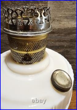 Vintage Aladdin Model B Alacite Lincoln Drape Milk Glass Kerosene Oil Lamp