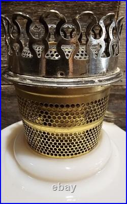 Vintage Aladdin Model B Alacite Lincoln Drape Milk Glass Kerosene Oil Lamp