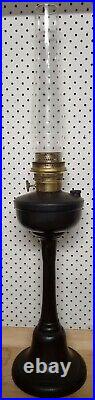 Vintage Aladdin Model B Bakelite Pedestal Oil Kerosene Lamp with Glass Chimney