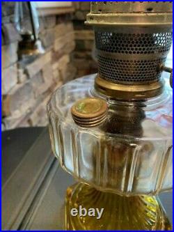 Vintage Aladdin Model B Glass with Chimney brass topper Kerosene Lamp Chicago