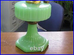 Vintage Aladdin Model B Jadeite Green Corinthian Oil Lamp