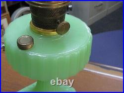 Vintage Aladdin Model B Jadeite Green Corinthian Oil Lamp