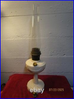 Vintage Aladdin Model B Mantle Lincoln Drape Milk Glass Kerosene Oil Lamp