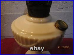 Vintage Aladdin Model B Mantle Lincoln Drape Milk Glass Kerosene Oil Lamp