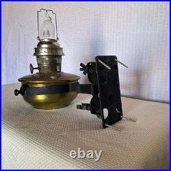 Vintage Aladdin Model B NU Type Wall Mount Oil Lamp Brass Font with Chimney