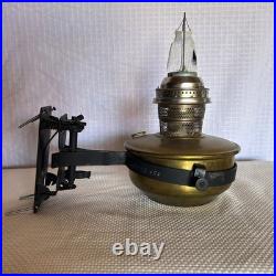 Vintage Aladdin Model B NU Type Wall Mount Oil Lamp Brass Font with Chimney