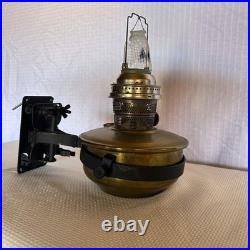 Vintage Aladdin Model B NU Type Wall Mount Oil Lamp Brass Font with Chimney