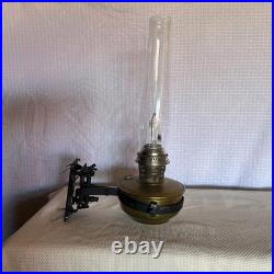 Vintage Aladdin Model B NU Type Wall Mount Oil Lamp Brass Font with Chimney