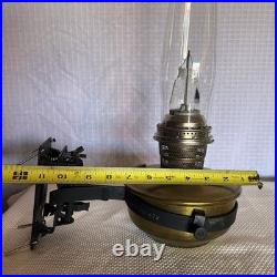 Vintage Aladdin Model B NU Type Wall Mount Oil Lamp Brass Font with Chimney