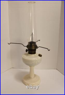 Vintage Aladdin Model B Nu Alacite Lincoln Drape Milk Glass Kerosene Oil Lamp