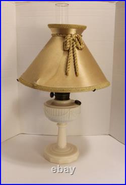 Vintage Aladdin Model B Nu Alacite Lincoln Drape Milk Glass Kerosene Oil Lamp