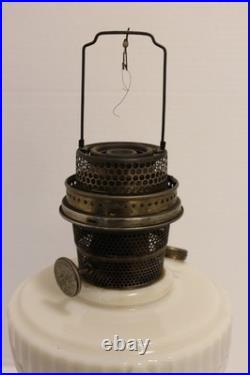 Vintage Aladdin Model B Nu Alacite Lincoln Drape Milk Glass Kerosene Oil Lamp