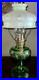 Vintage Aladdin Model B Nu-Type Green Glass Oil Lamp Glass Chimney Shade Glows