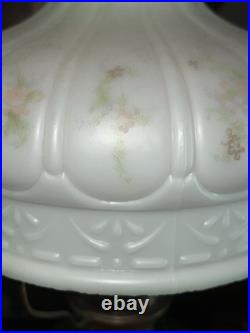 Vintage Aladdin Model B Nu-Type Green Glass Oil Lamp Glass Chimney Shade Glows