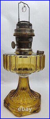 Vintage Aladdin Model B Oil Lamp Corinthian Dark Amber With Burner Assembly HTF