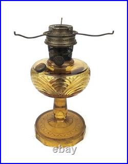 Vintage Aladdin Model B Washington Drape Amber Cathedral Kerosene Oil Lamp