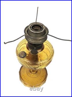 Vintage Aladdin Model B Washington Drape Amber Cathedral Kerosene Oil Lamp