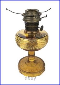 Vintage Aladdin Model B Washington Drape Amber Cathedral Kerosene Oil Lamp