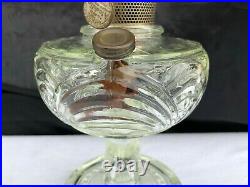 Vintage Aladdin Model B Washington Drape Clear Glass Oil Lamp with Pyrex Chimney