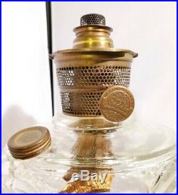 Vintage Aladdin Model B Washington Drape Clear Glass Oil Mantle Kerosene Lamp