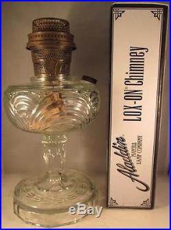 Vintage Aladdin Model B Washington Drape Filigree Stem Oil Kerosene Lamp Clear