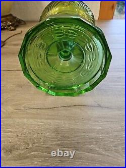 Vintage Aladdin Model B Washington Drape Nu-Type Green Uranium Glass Oil Lamp