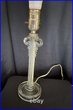 Vintage Aladdin Model G17 Crystal Glass Electric Boudoir Lamp 9 1/2 Inch Body