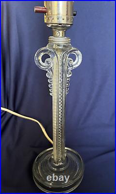 Vintage Aladdin Model G17 Crystal Glass Electric Boudoir Lamp 9 1/2 Inch Body