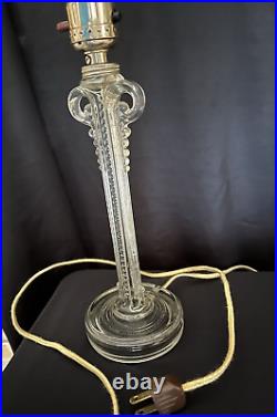 Vintage Aladdin Model G17 Crystal Glass Electric Boudoir Lamp 9 1/2 Inch Body