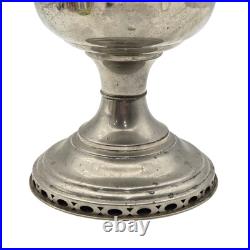Vintage Aladdin Model No. 11 Nickel Kerosene Oil Lamp With Glass Chimney