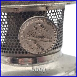 Vintage Aladdin Model No. 11 Nickel Kerosene Oil Lamp With Glass Chimney